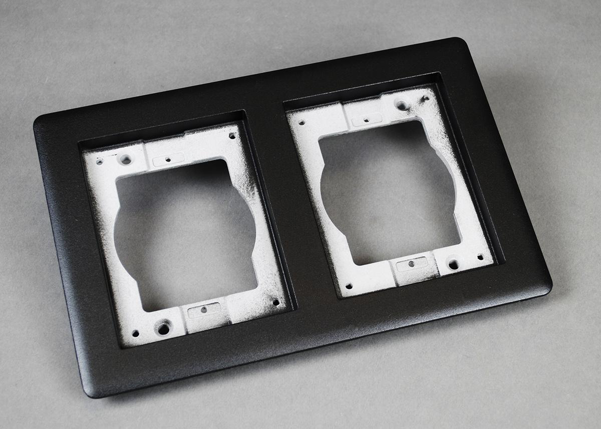 Product image for Omnibox® Double Gang Rectangular Aluminum Carpet/Tile Flange