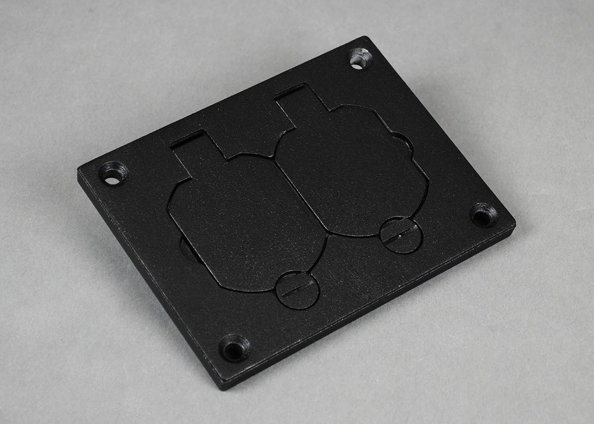 Product image for Omnibox® Rectangular Black Duplex Cover Plate