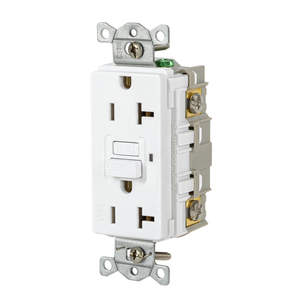 Product image for 20A 125VAC COMM WR GFR WHITE
