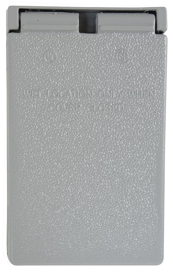 Product image for Cover weatherproof duplex receptacle cast grey
