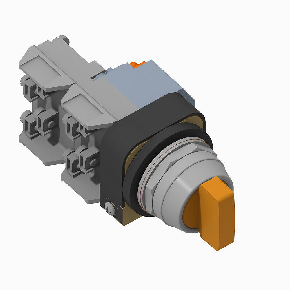 Product image for Switch selector 2NO-2NC maintained knob KB7-cam amber