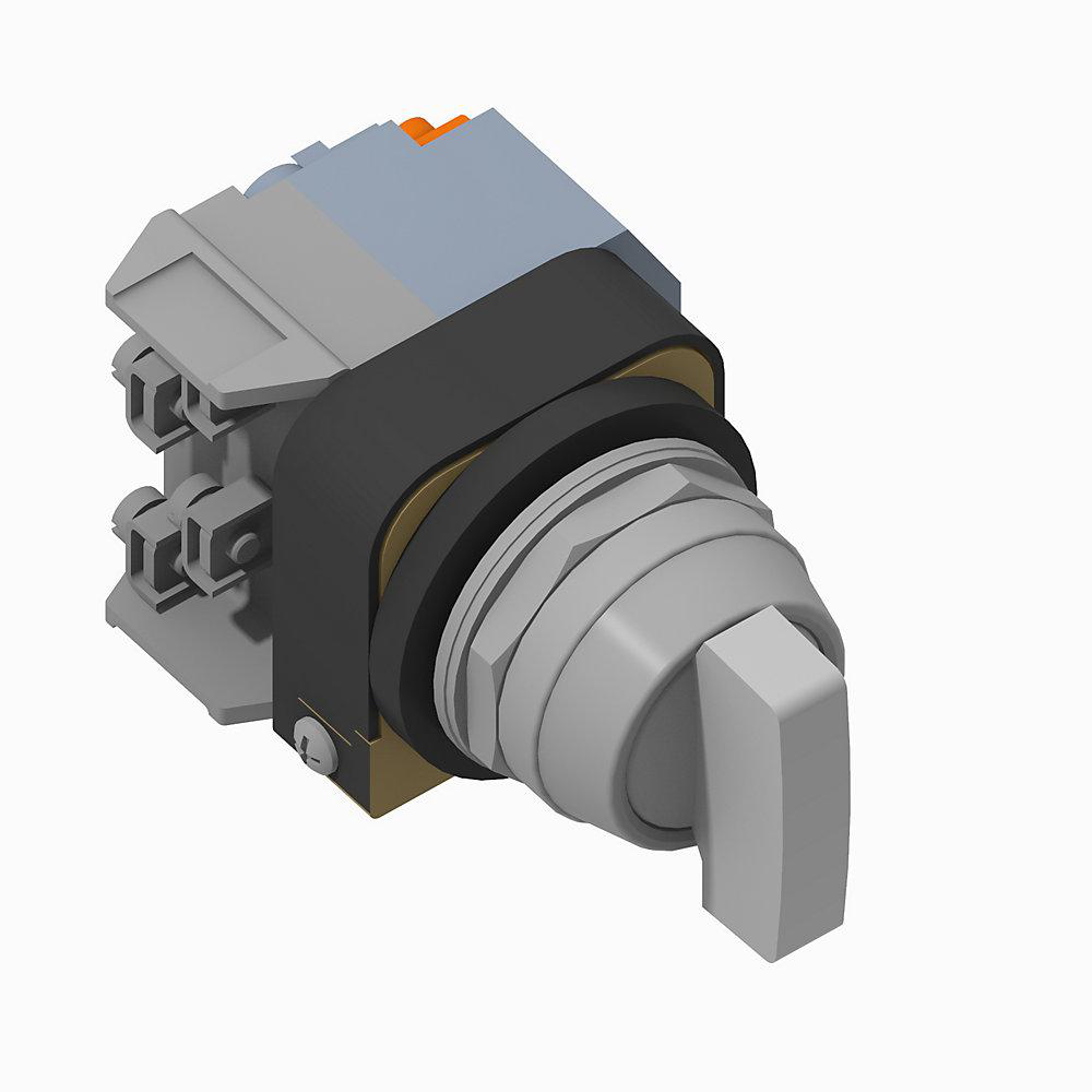 Product image for Switch selector 1NO-1NC spring return from right knob lever KC7-cam clear