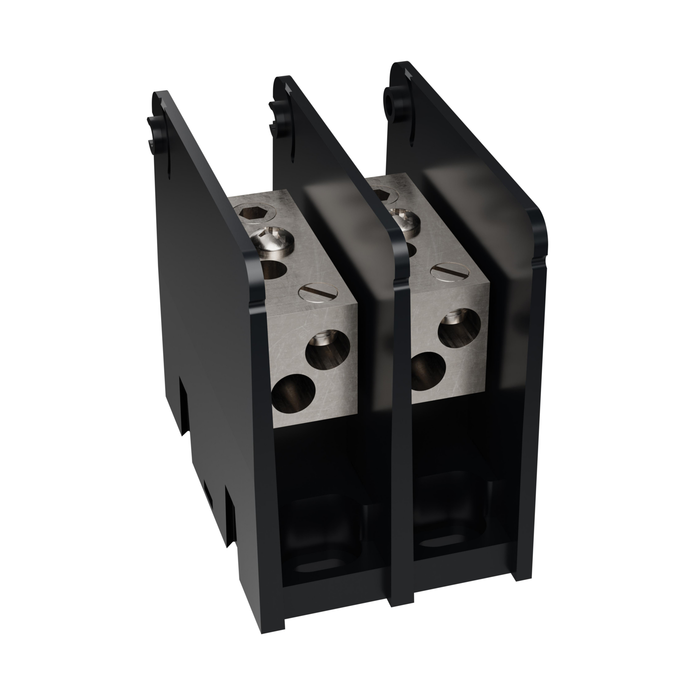 Product image for Open-Style PDB UL 1953 1000V Tin-plated Copper - 175A 2-Pole 1 - 2 openings; 2/0-#14 --- #2-#14 Box to Box
