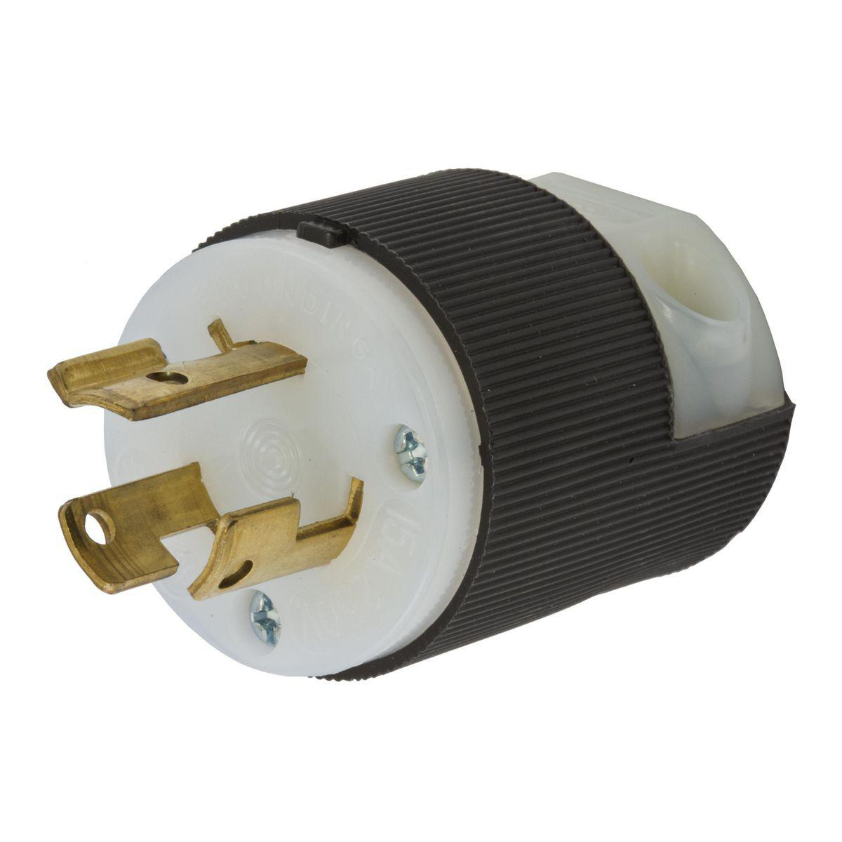 Product image for LKG PLUG, 15A 250V, L6-15P, B/W, ST