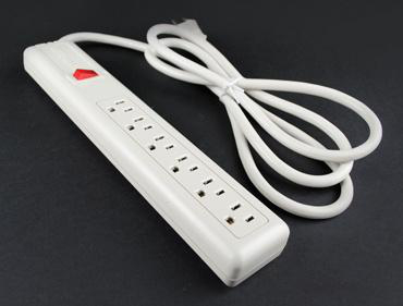 Product image for Power strip 6-outlet compact polymeric 15A 120V 6'