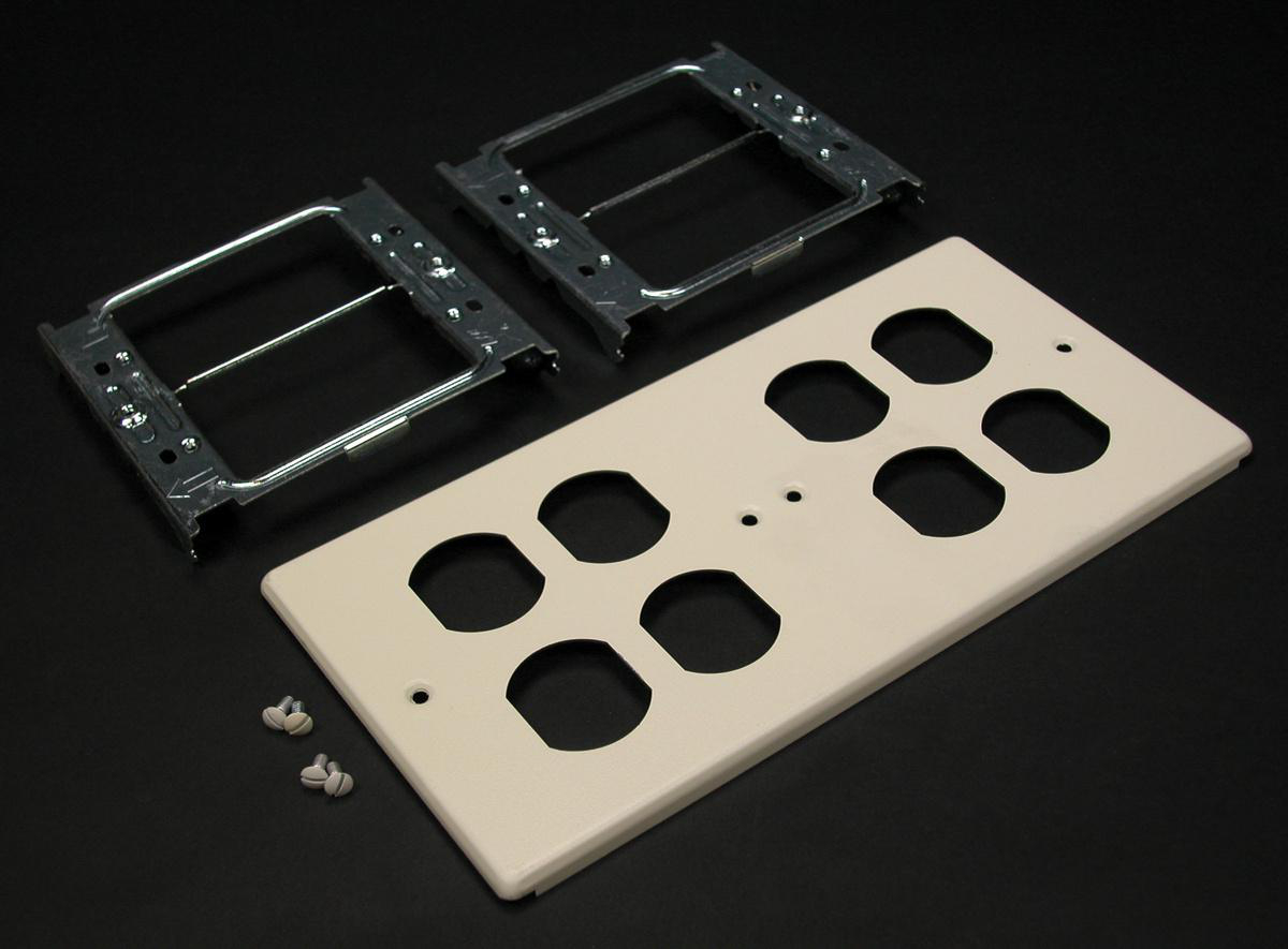 Product image for 4-GANG W/FOUR DUPLEX OPENINGS-IVORY