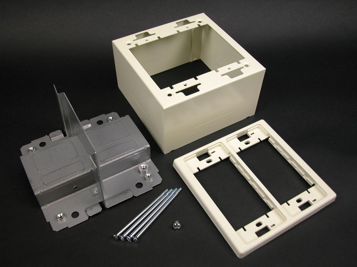 Product image for 2-GANG DIV OVER RCWY DEV BOX IVORY