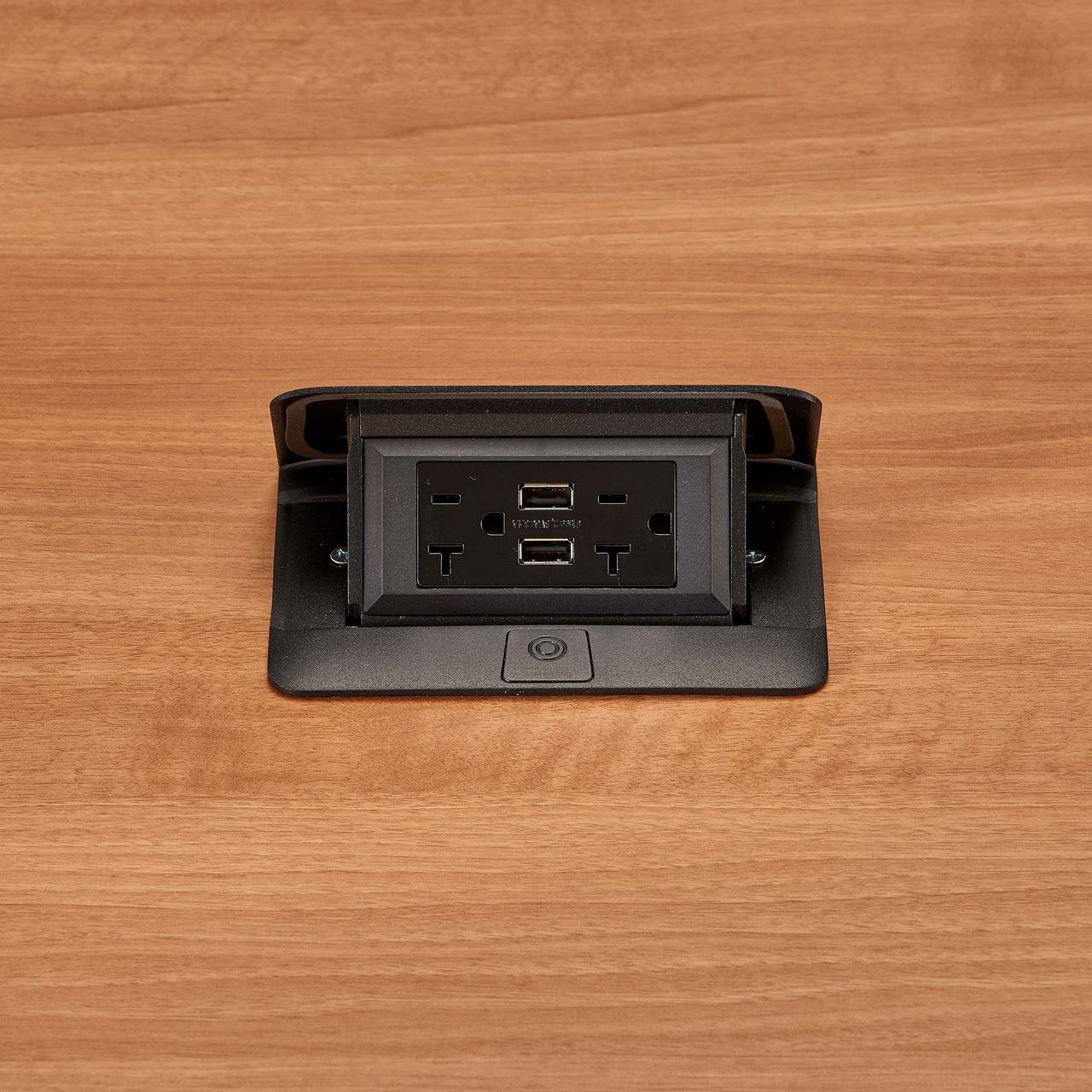 Product image for Box single flip-up field wired USB 20A black