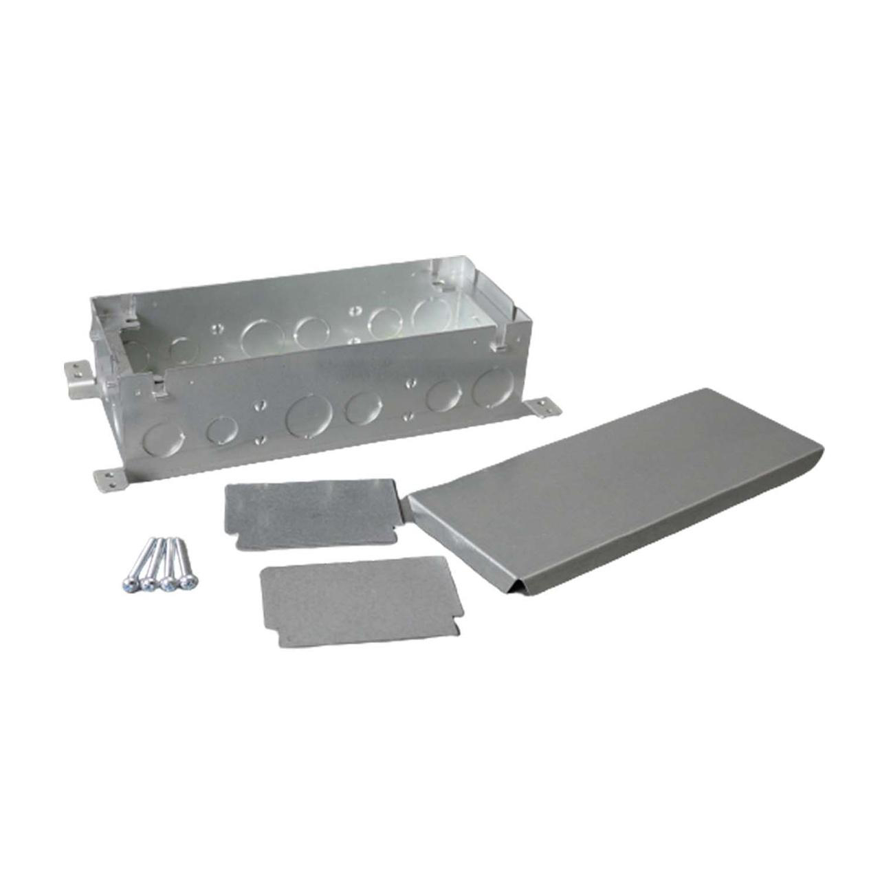 Product image for Box floor 3-gang stamped steel 12x4-13/16x3-15/32"