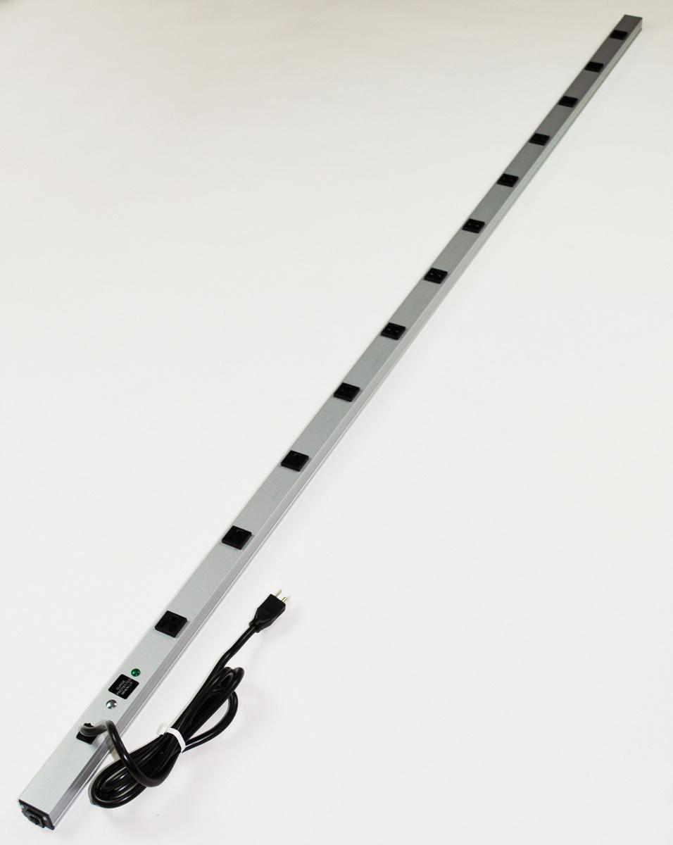 Product image for CabinetMate Plug-In Outlet Center Unit / 120V/15A / 77" long / 12 O/L / 6' cord