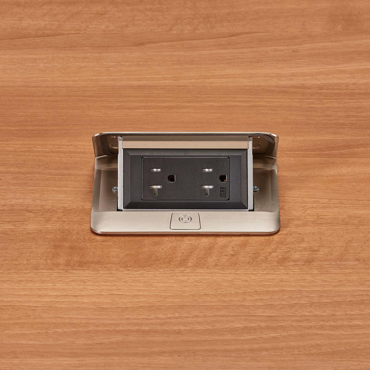 Product image for Box single flip-up field wired cord ended 20A stainless