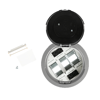 Product image for 8AT Prewired Evolution™ Poke Thru Device, Flush Style Cover, Aluminum