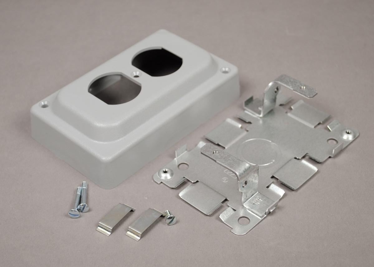 Product image for Box duplex receptacle steel grey 3-1/16x5-1/16x1-5/16"