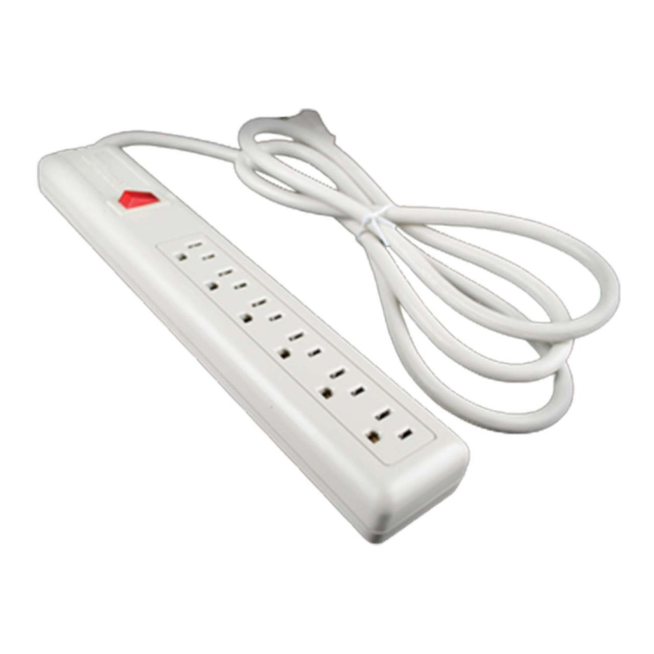Product image for Power strip 6-outlet compact polymeric 15A 120V 15'