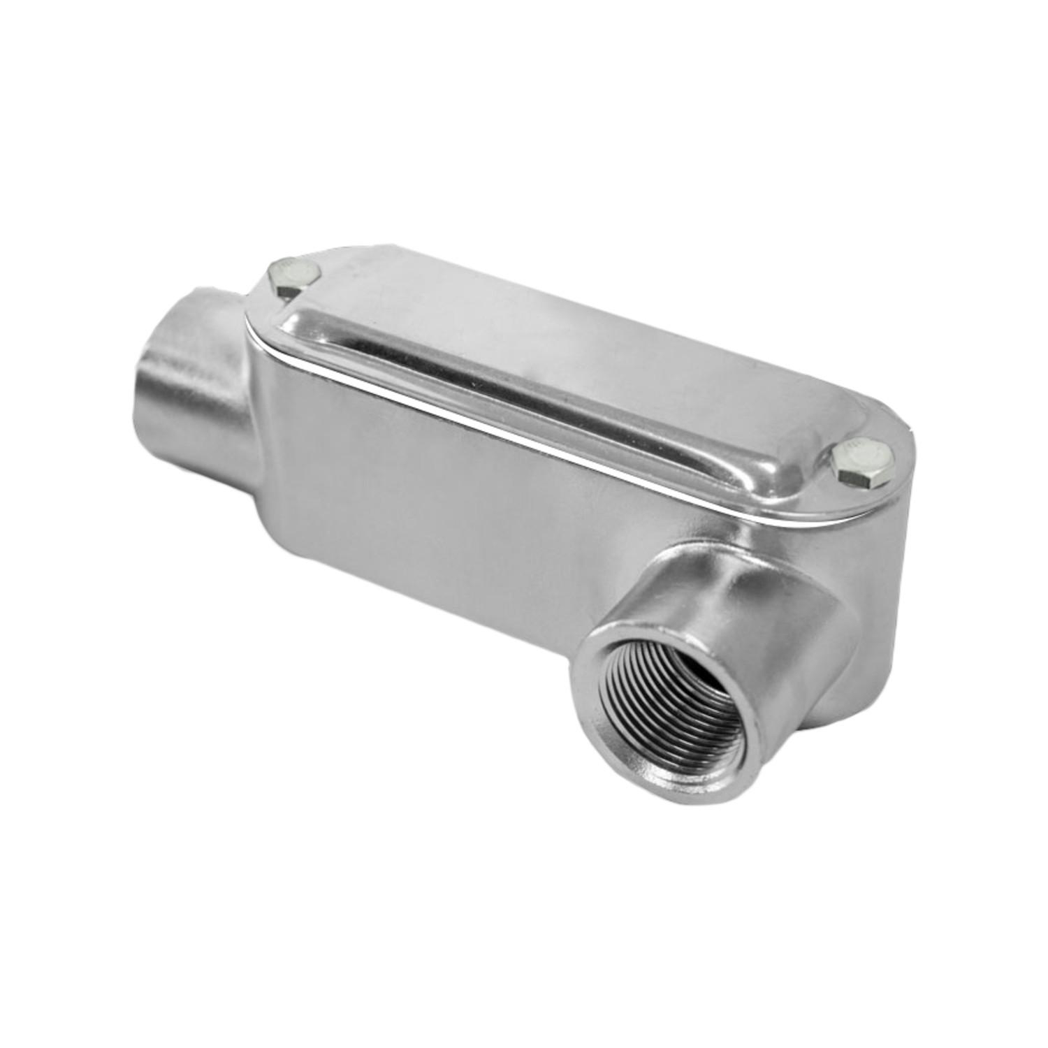 Product image for CALBRITE S60700LR00 CONNECTOR CONDUIT LR FITTING STAINLESS STEEL 3/4"