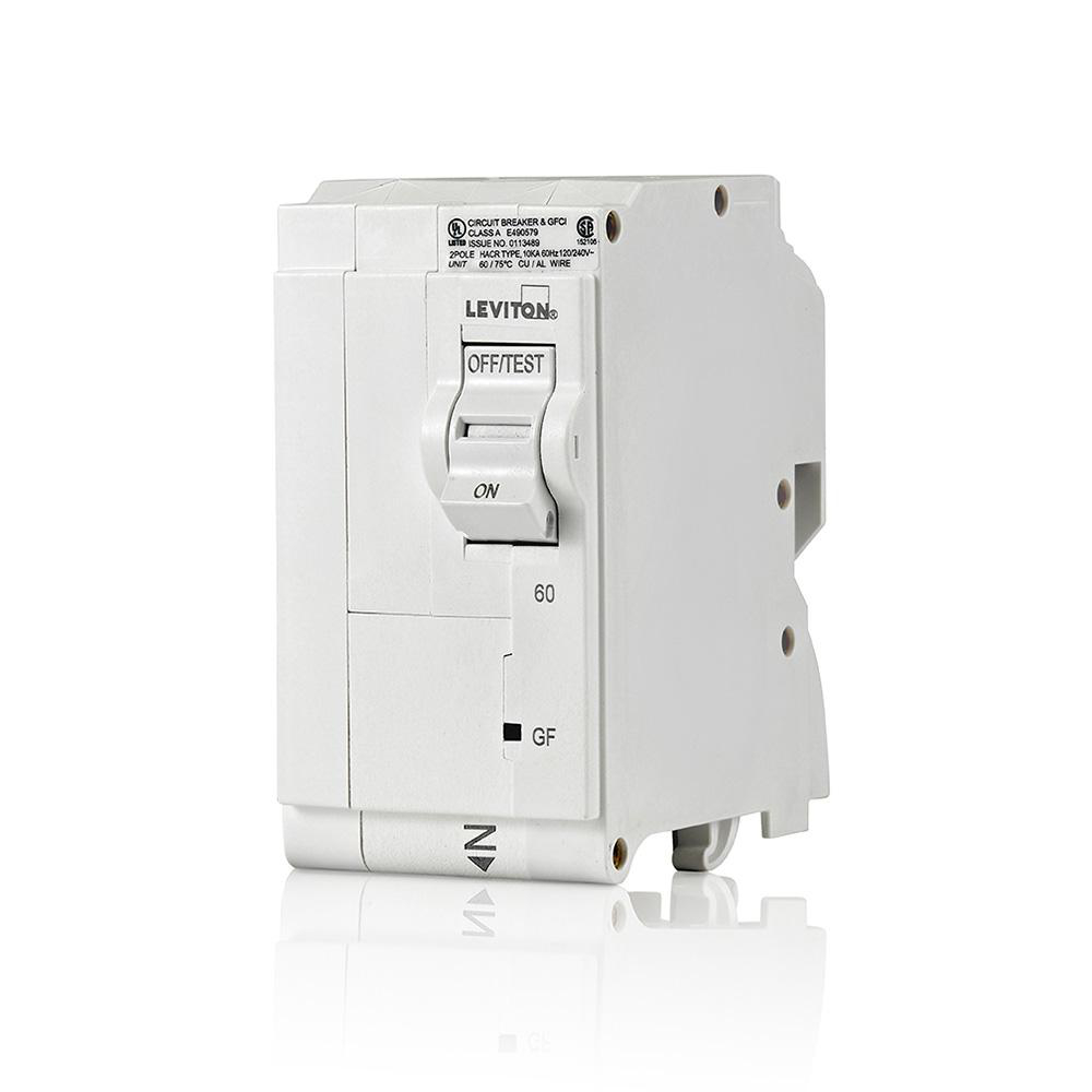 Product image for LEVITON LB260-G 60A 2-P GFCI BRKR 120/240V AC/CA MAX HM
