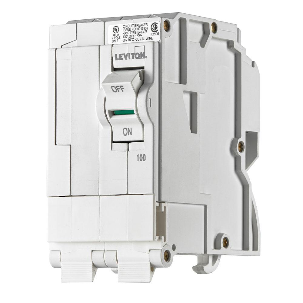 Product image for LEVITON LB200 CIRCUIT BREAKER HYDRAULIC MAGNETIC 100A 2POLE 120V/240V