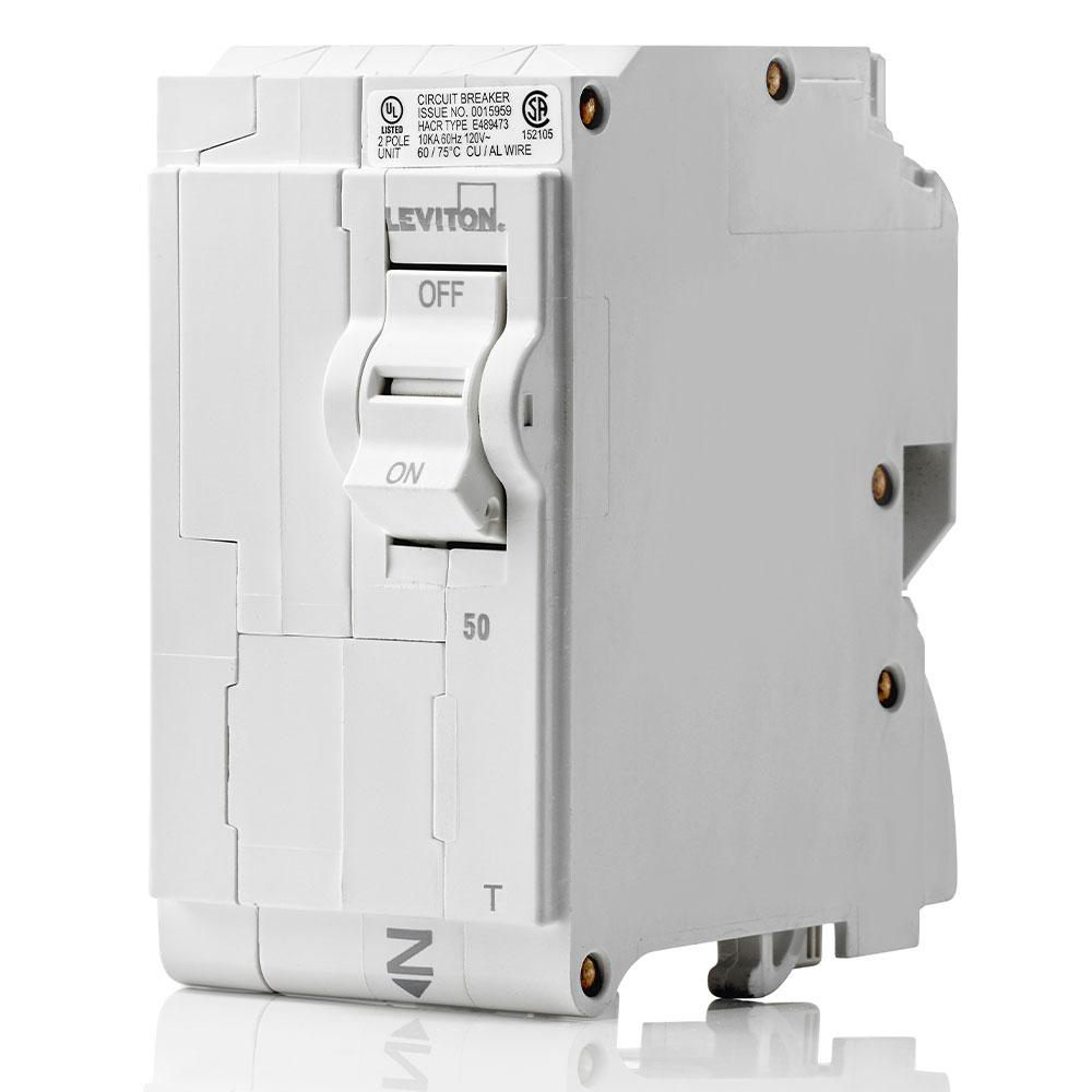 Product image for 50A 2-Pole Standard Thermal Magnetic Branch Circuit Breaker