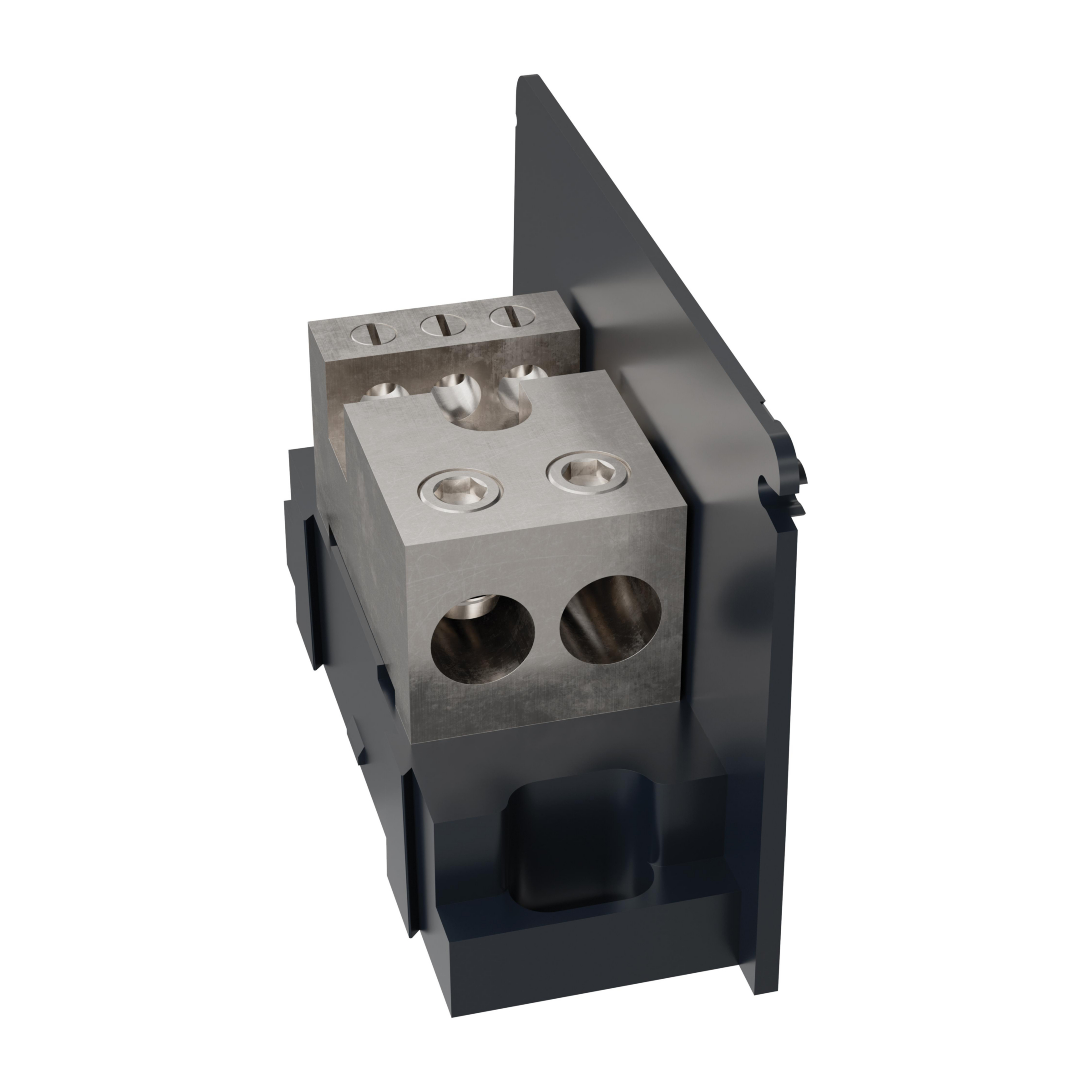 Product image for Open-Style PDB UL 1953 1000V 360A Tin-plated Aluminum - 460A Adder 2 - 6 openings; 4/0-#6 --- #2-#14 Box to Box