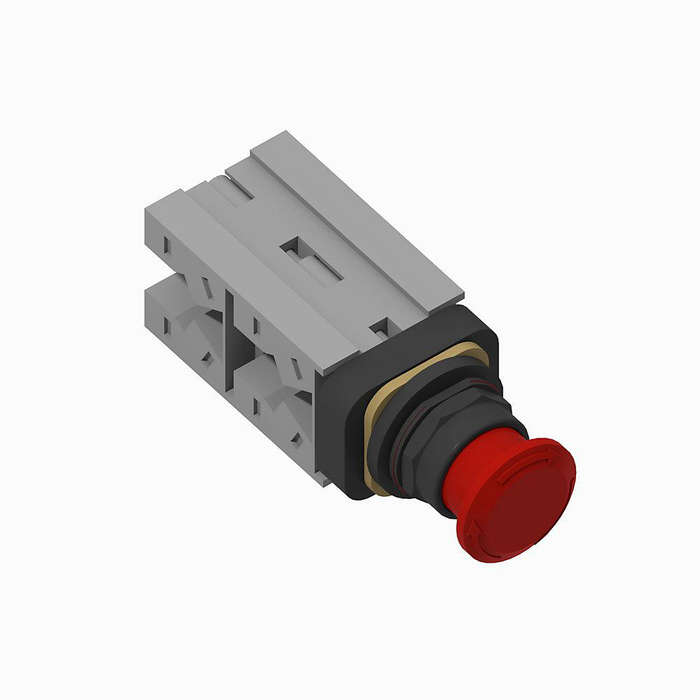 Product image for Pushbutton 4NO-4NC stackable sealed twist to release head red