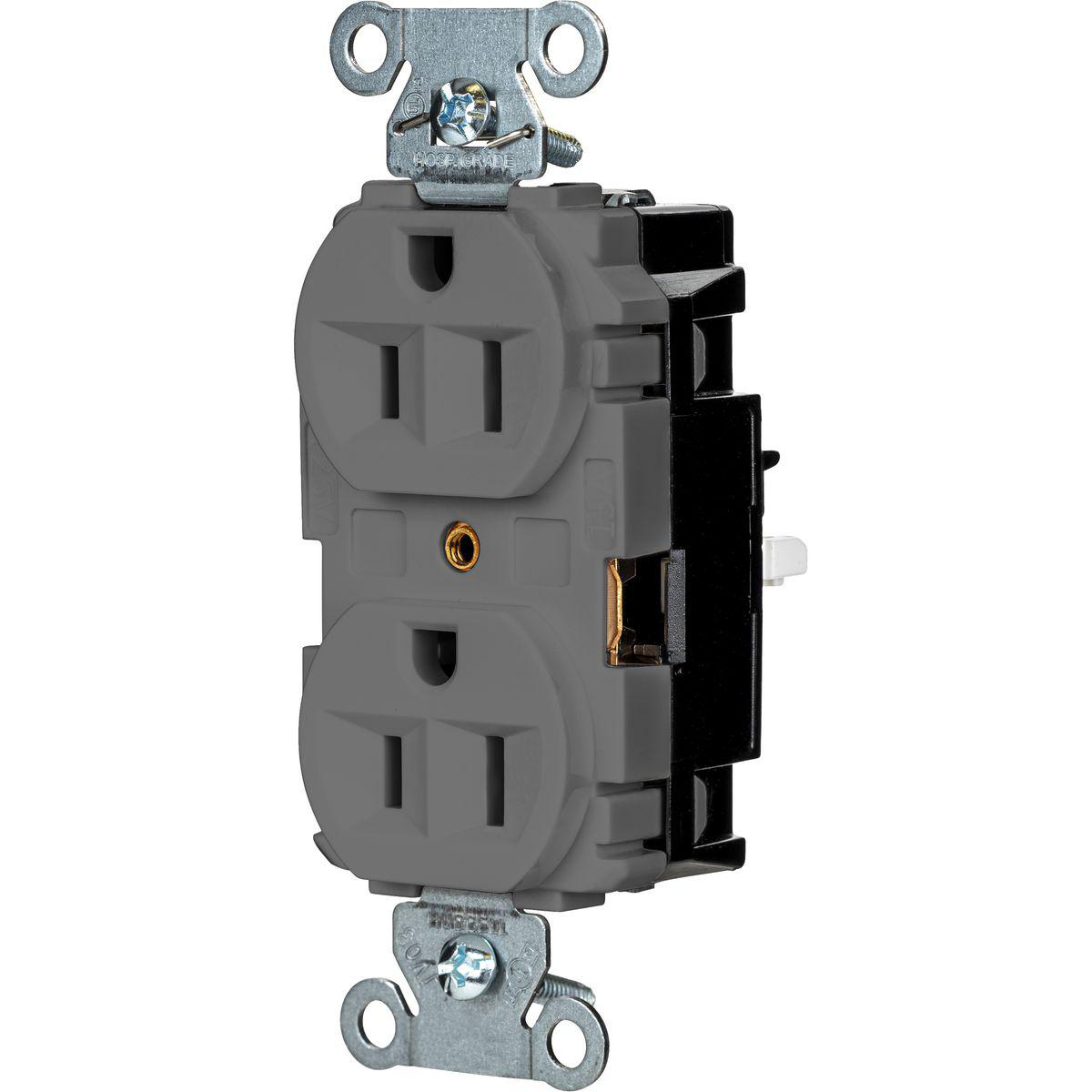 Product image for EDGE, PRO RCPT, IND, 15A 125V, GY