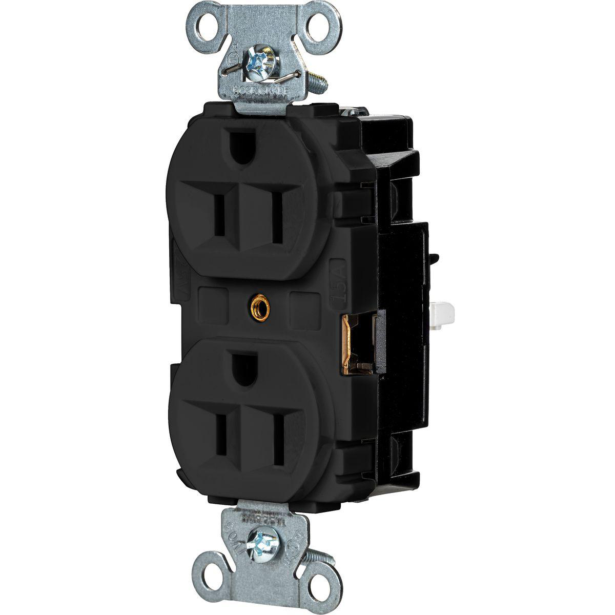 Product image for EDGE, PRO RCPT, IND, 15A 125V, BK