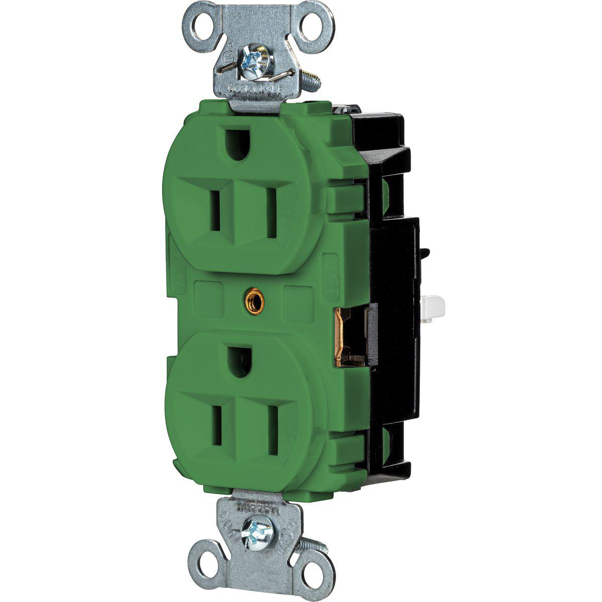 Product image for EDGE, PRO RCPT, IND, 15A 125V, GN