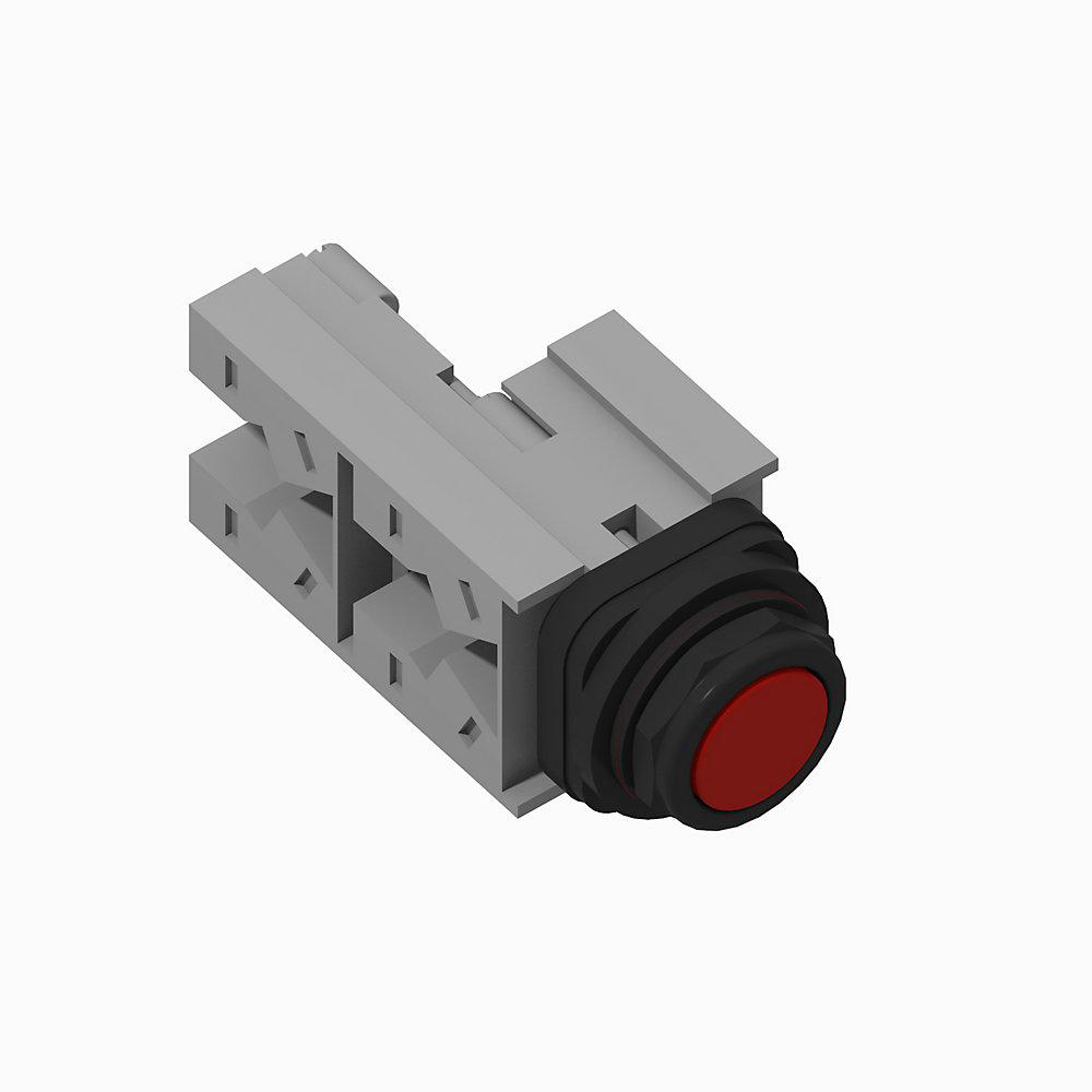 Product image for Operator pushbutton 3NO-3NC flush head red