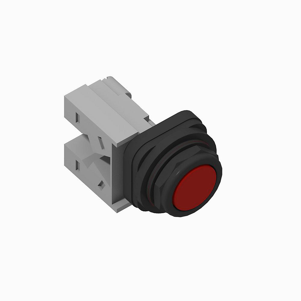 Product image for Operator pushbutton 1NO flush head stackable sealed red