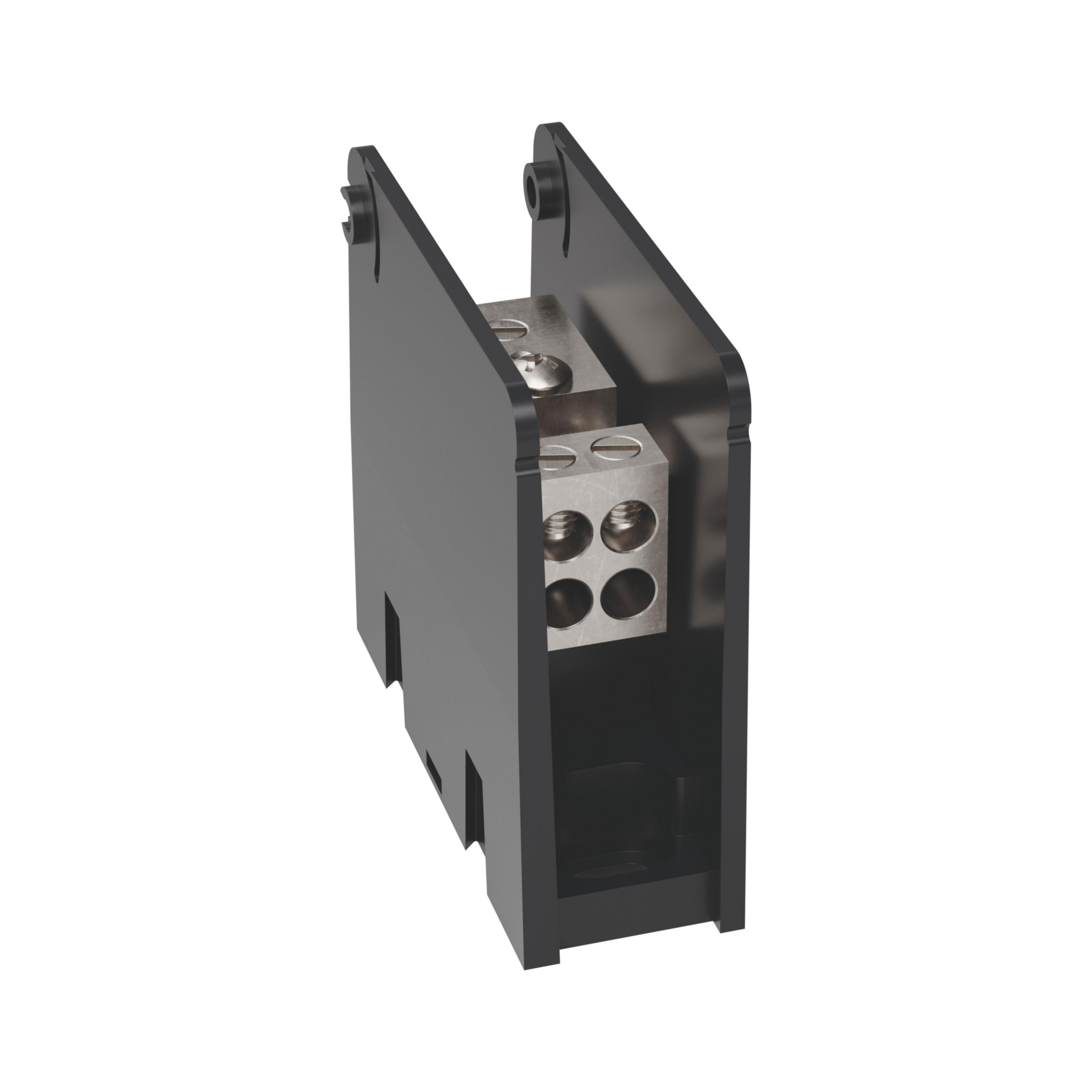 Product image for Open-Style PDB UL 1953 1000V Tin-plated Copper - 85A 1-Pole 1 - 4 openings; #4-#14 --- #4-#14 Box to Box