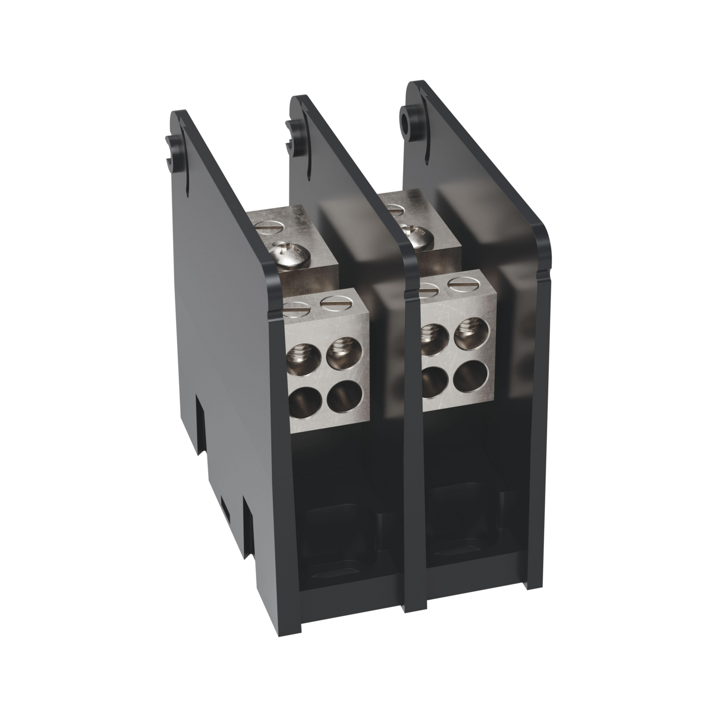 Product image for Open-Style PDB UL 1953 1000V Tin-plated Copper - 85A 2-Pole 1 - 4 openings; #4-#14 --- #4-#14 Box to Box