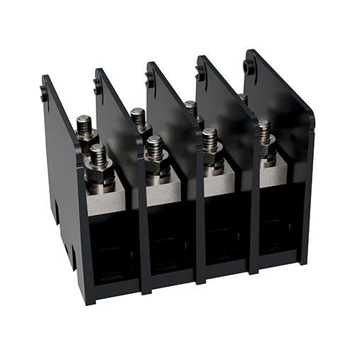 Product image for Open-Style PDB UL 1953 1000V Tin-plated Copper - 240A 4-Pole 1 - 1 openings; 1/4-20 x 5/8 --- 1/4-20 x 5/8 Stud to Stud