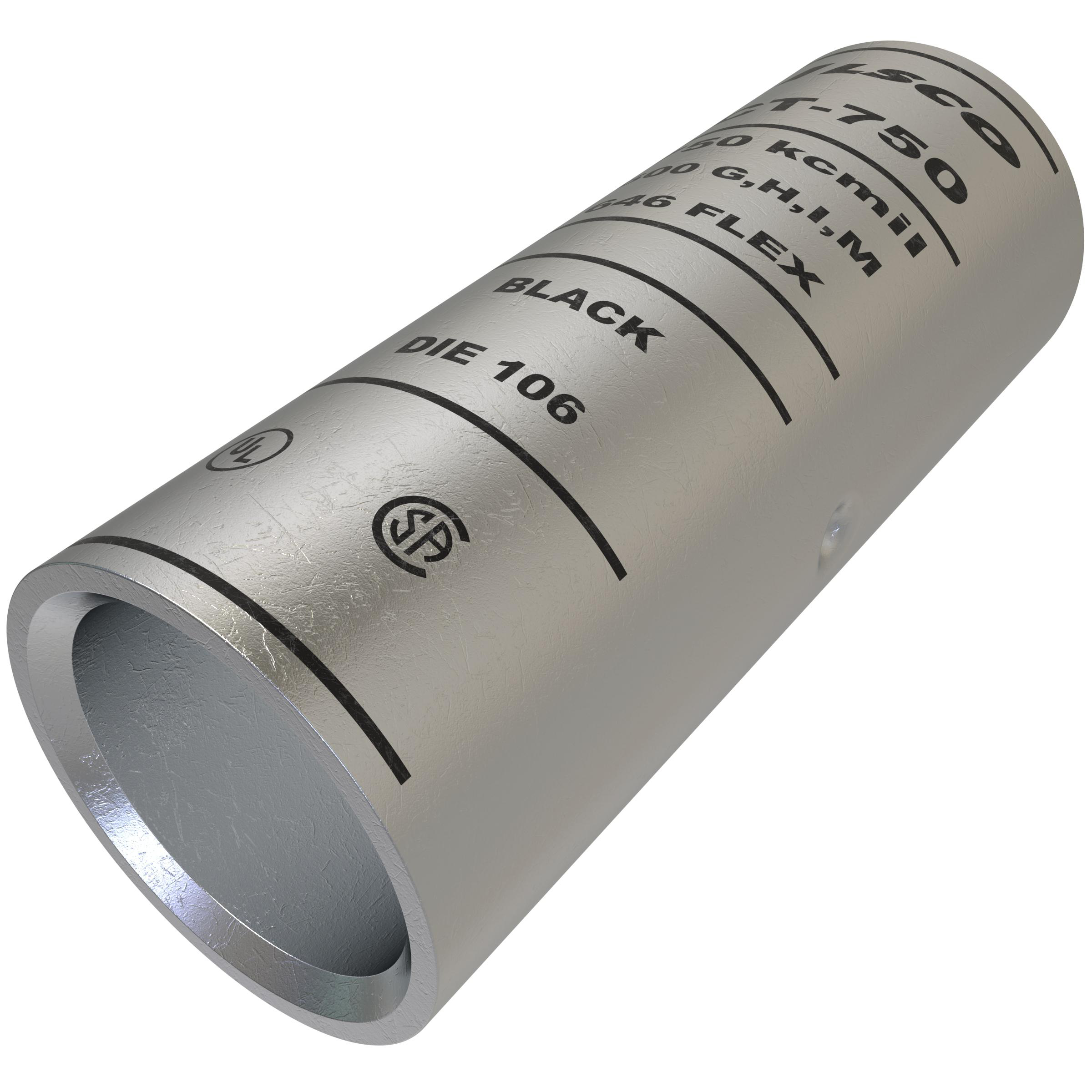 Product image for Sleeve compr copper short barrel 750kcmil 1in