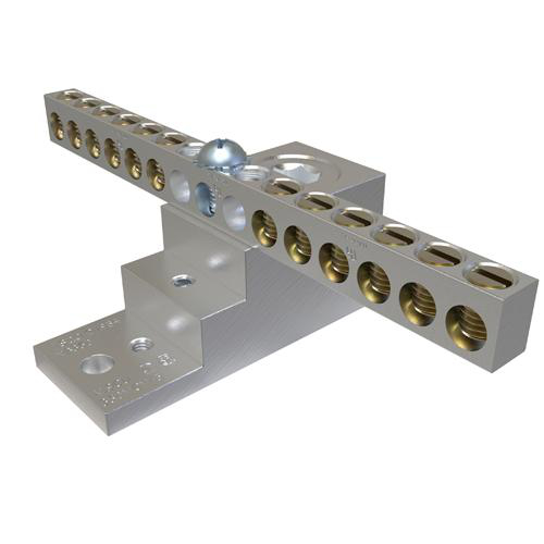 Product image for Neutral bar aluminium 12 taps 14-4AWG 5in