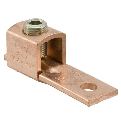 Product image for Lug mechanical copper 350kcmil-1/0AWG 3/8in 1-hl
