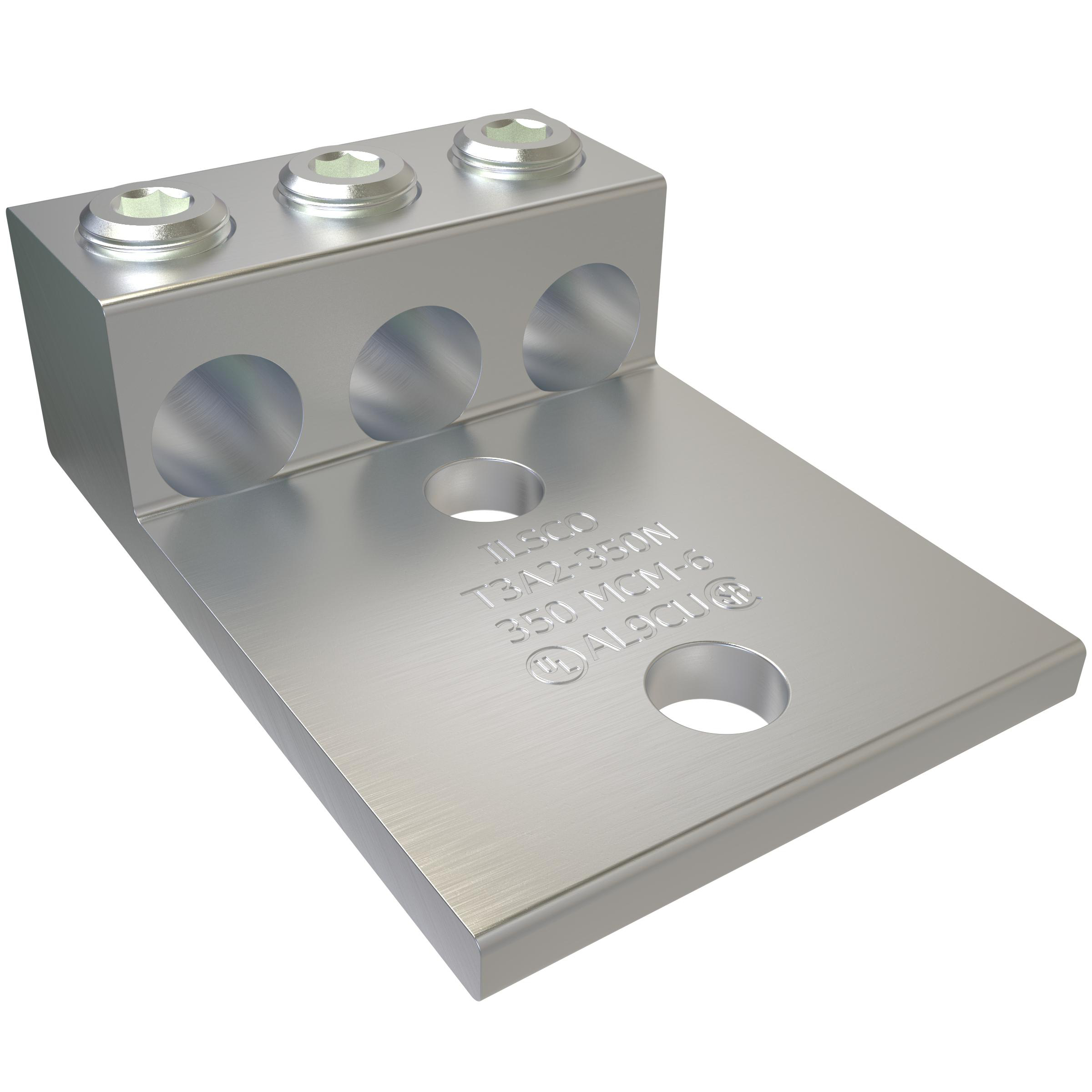 Product image for Connector 2-hole 3-conductor 6-350 KCMIL 1/2" bolt
