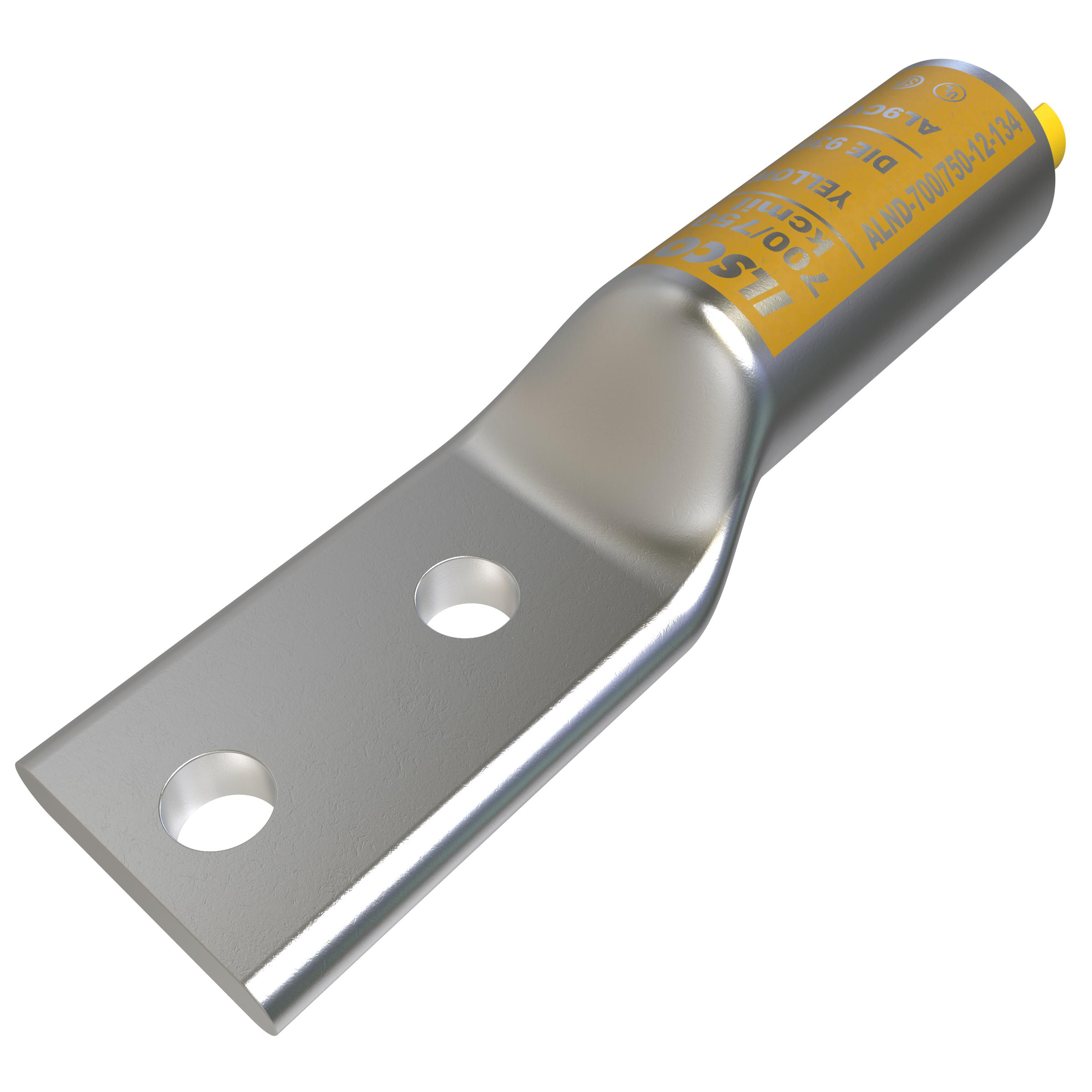 Product image for Lug compression aluminium 750kmcil 2H yel 1/2in