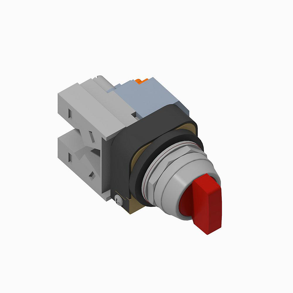 Product image for Switch selector 1NO-1NC stackable sealed maintained knob KB6-cam red
