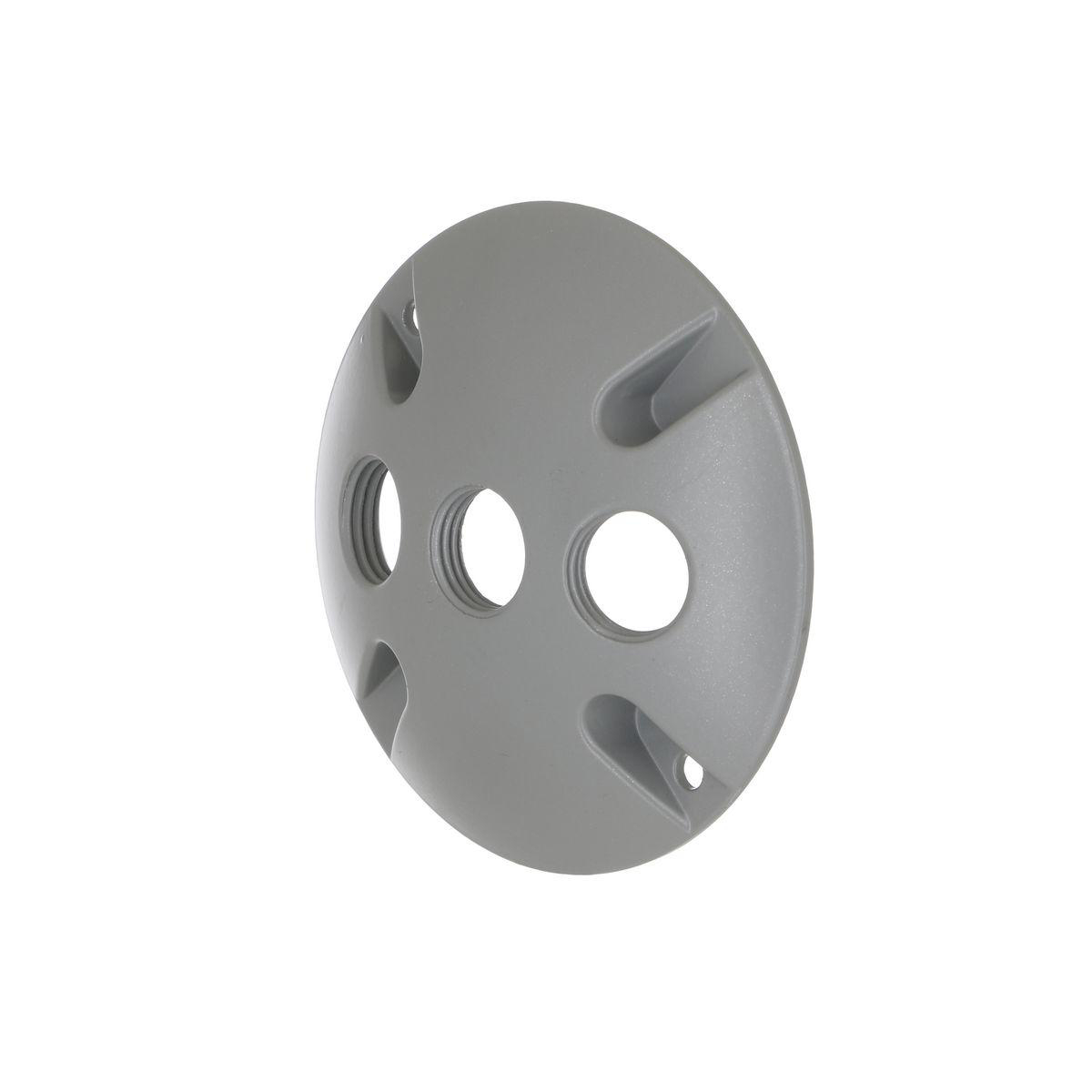 Product image for HUB 5197-0 COVER ROUND 4" CAST 3THREAD 1/2" ENTRY GREY W/ GASKET