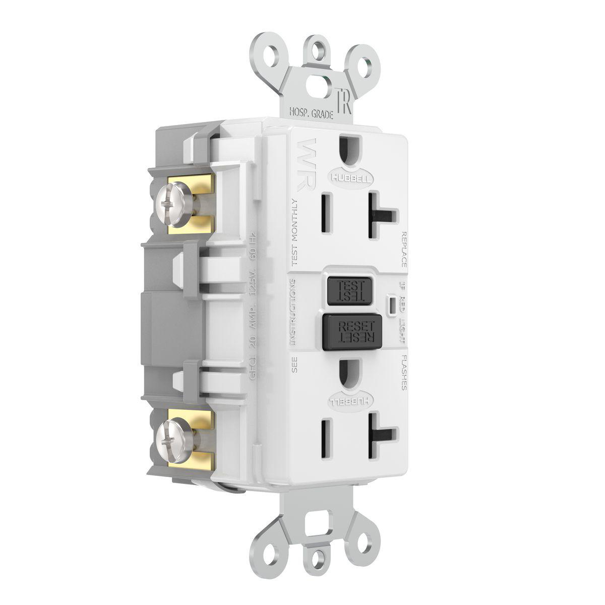 Product image for 20A 125VAC INDUSTRIAL TRWR GFR WHITE