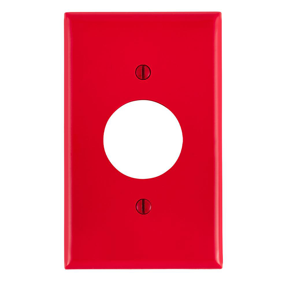 Product image for Wallplate standard 1-gang 1.4" receptacle thermoplastic red