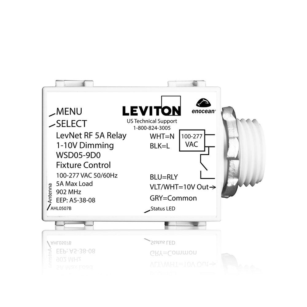 Product image for LevNet RF 902MHz Wireless 5A Relay 1-10V Dimming Fixture Controller, 100-277V