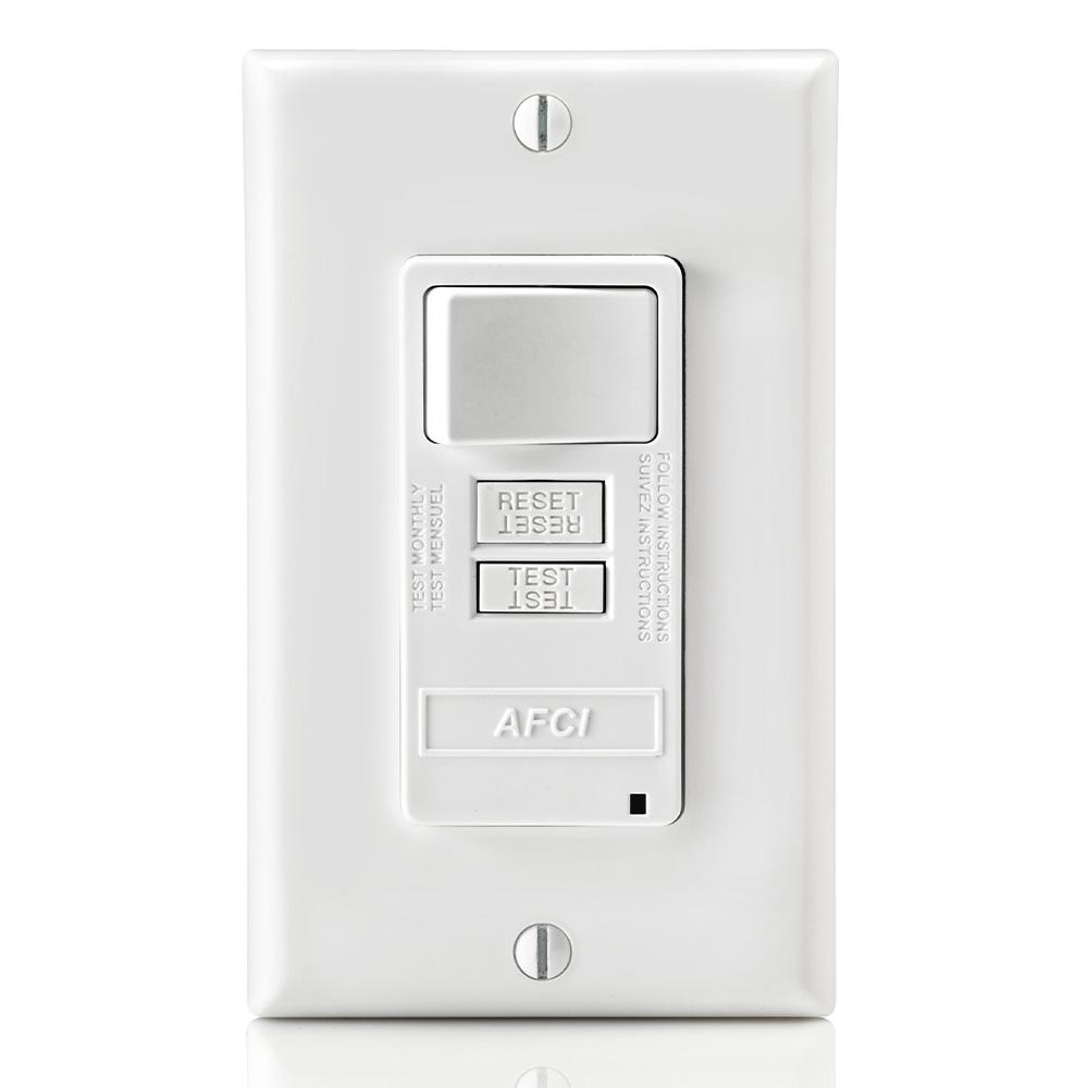 Product image for 15 Amp, AFCI/Switch Combo with LED Indicator Light