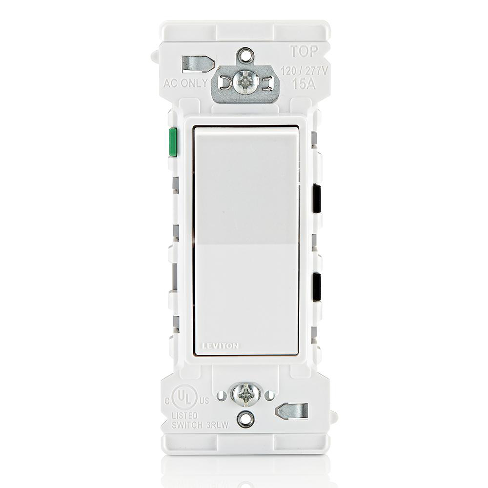 Product image for LEVITON E5601-W DECORA EDGE 15A 120/277V SP WH