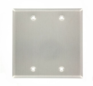 Product image for Wallplate standard 2-gang no device blank aluminium grey
