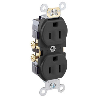 Product image for Receptacle 5-15R HD round duplex 15A 125V blk