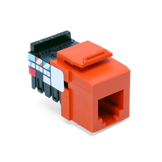 Product image for Connector USOC snap-in 6P6C orange quickport