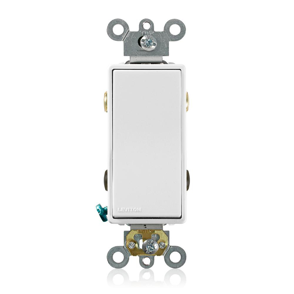 Product image for LEVITON 5624-2W SWITCH DECORA WHITE 20A 125V 277V 4WAY BACK & SIDE WIRE