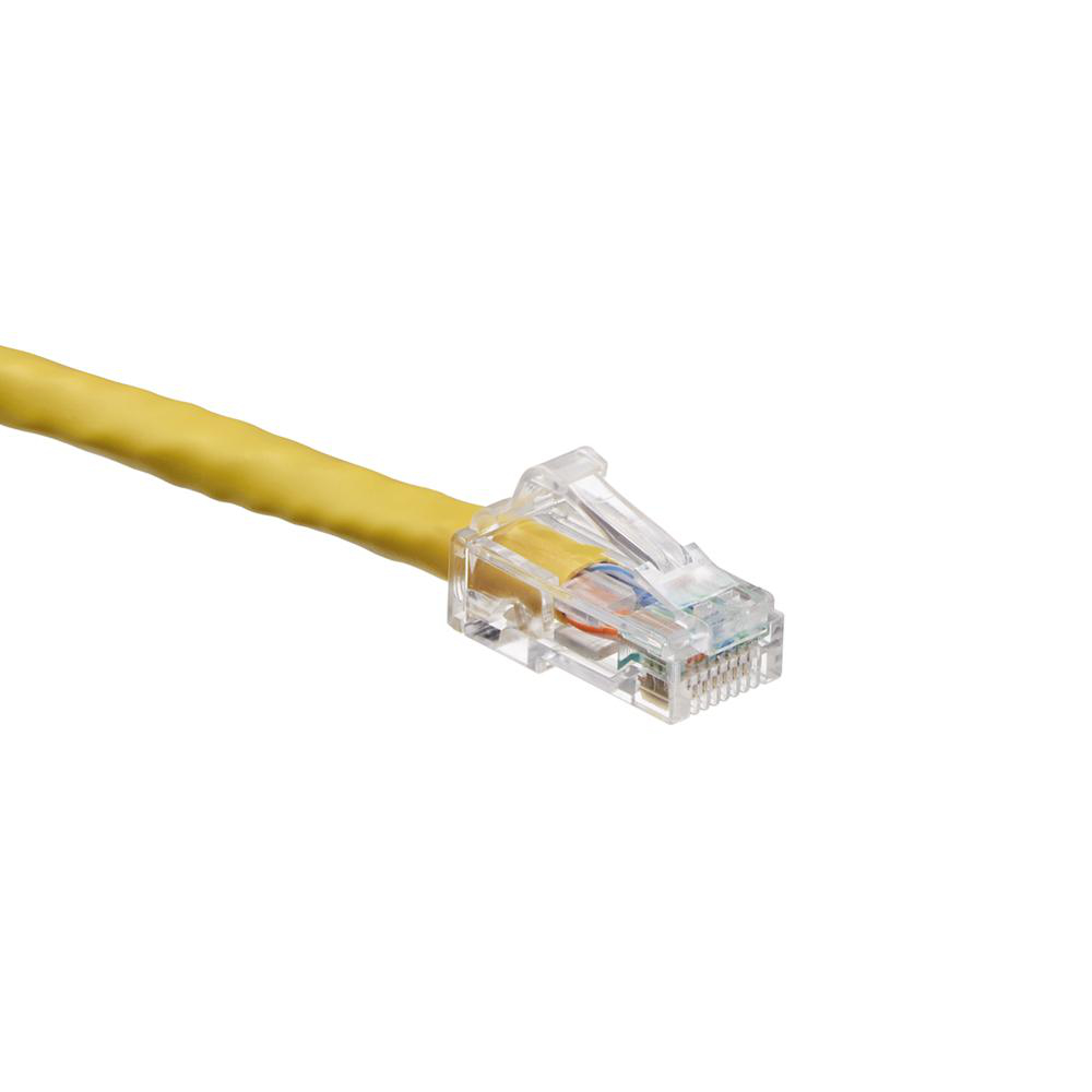 Product image for Cord patch 8-position CAT-6 slimline boot UTP yellow 5'
