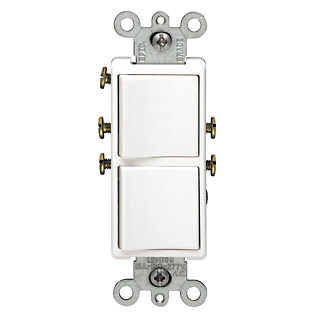 Product image for Switch combination 1-pole/1-pole AC 120/277V 20AMP white